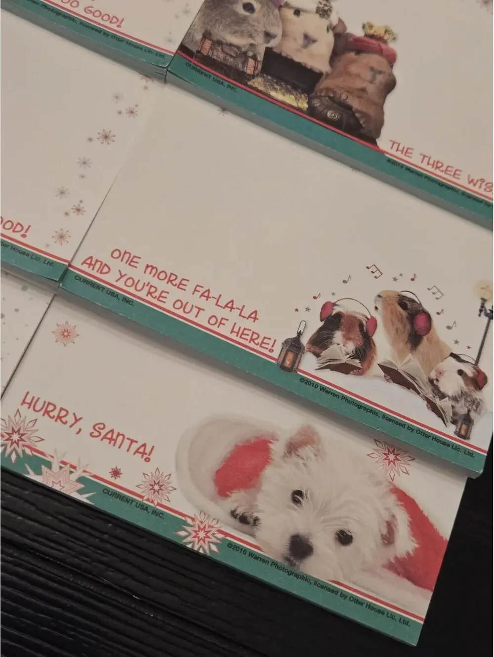 2010 Warren Photos Christmas Animal Memo Note Pad Lot of 8 Cat Dog Guinea Pig